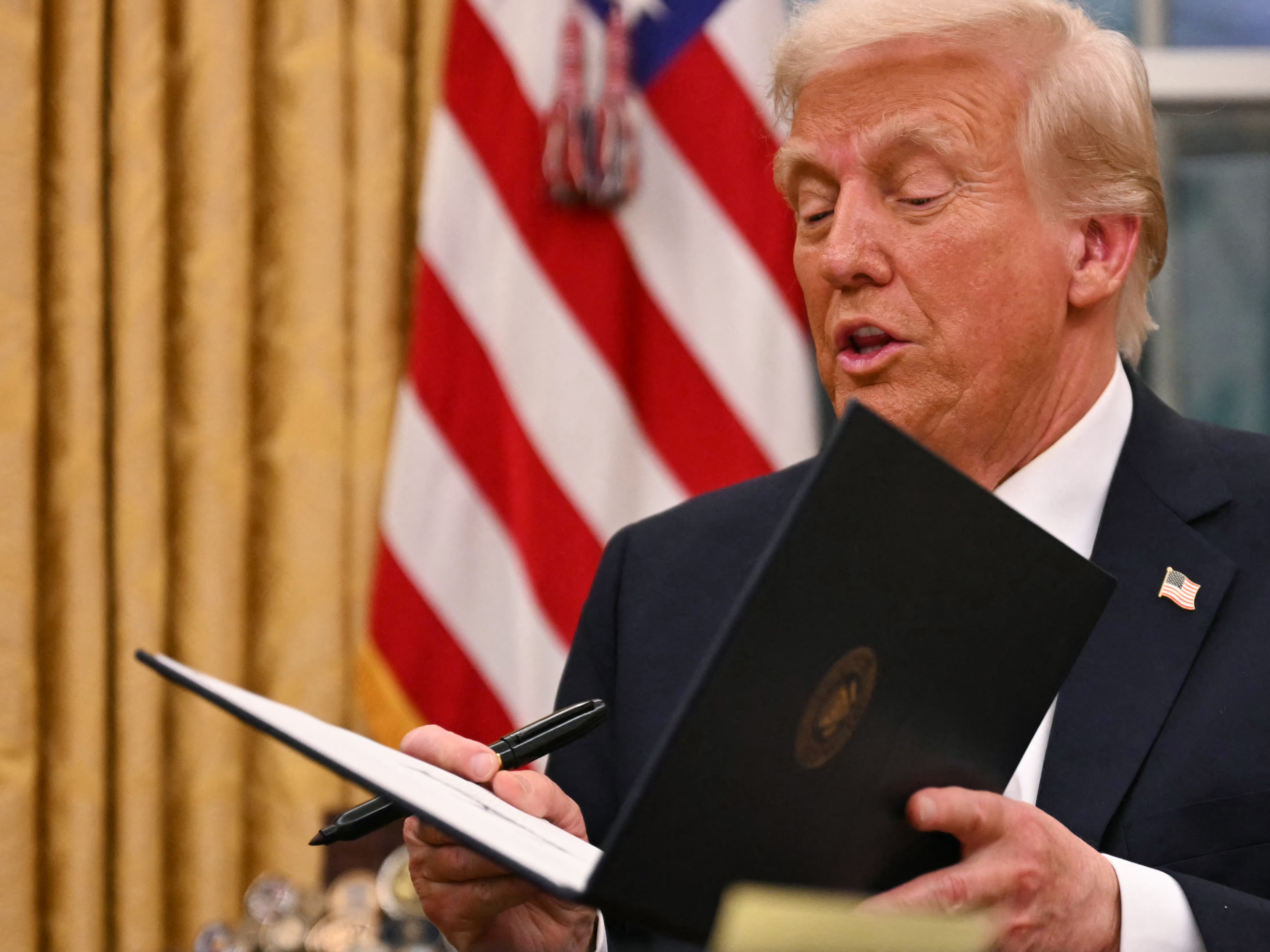 caption: President Trump signed executive orders at the White House on Monday, one of which moves to revoke birthright citizenship for children born in the U.S. to parents with unlawful or temporary status.