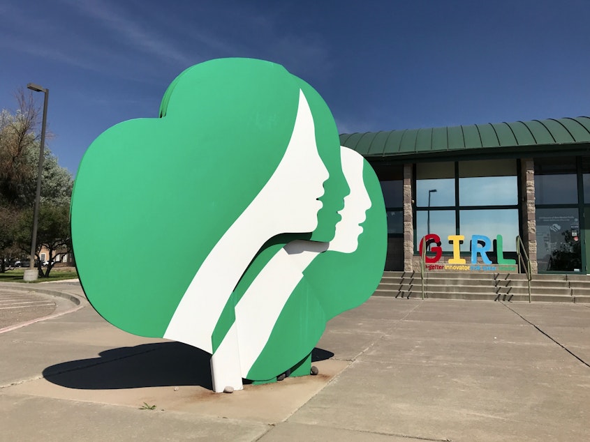 caption: The headquarters of Girl Scouts of New Mexico Trails in Albuquerque, N.M., is shown on June 7, 2021. Philanthropist MacKenzie Scott has donated $84.5 million to Girl Scouts of the USA and 29 of its local branches.