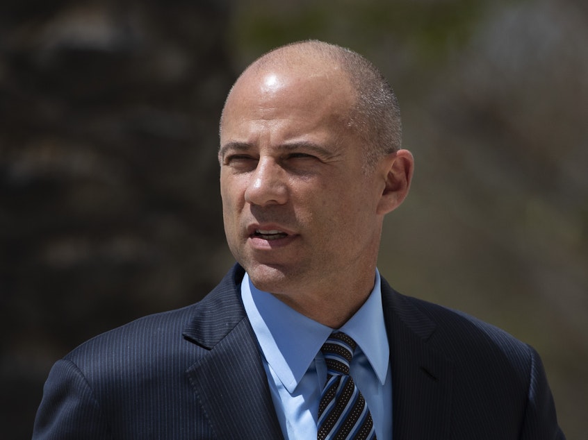 caption: Attorney Michael Avenatti, shown here arriving in federal court this month, is accused of stealing millions of dollars from clients, among other charges.