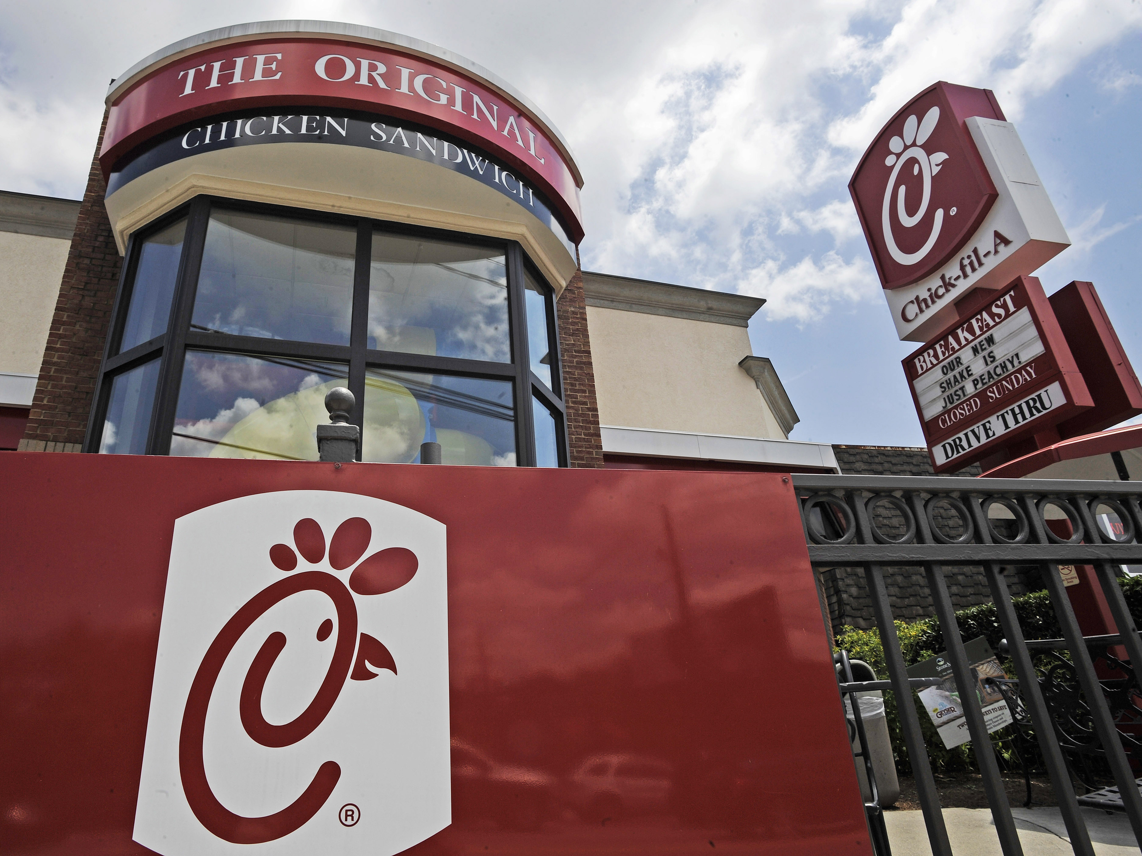 caption: This July 19, 2012, file photo shows a Chick-fil-A fast food restaurant in Atlanta.