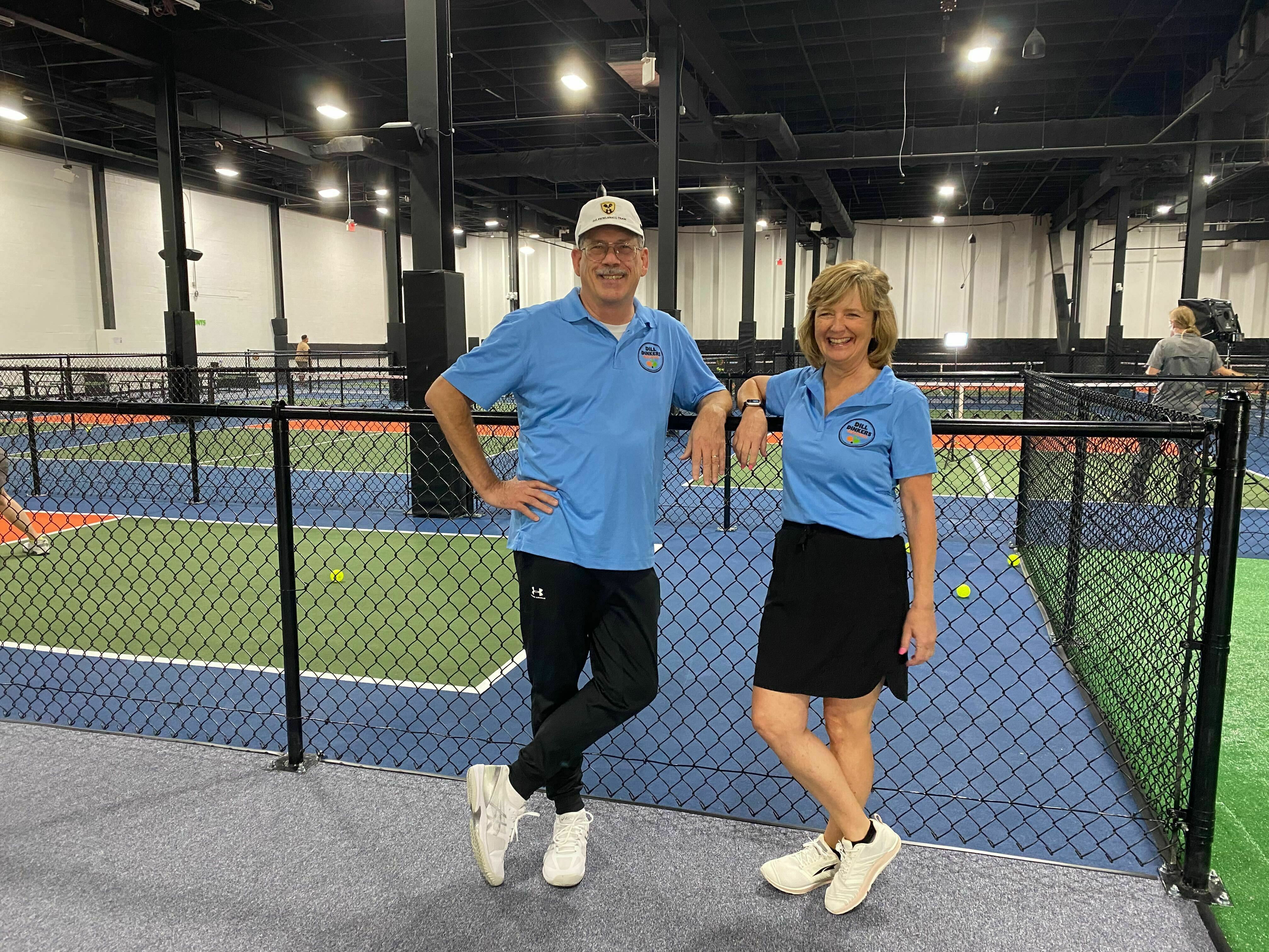 caption: Will and Denise Richards are the owners of Dill Dinkers, an indoor pickleball court chain.