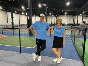 caption: Will and Denise Richards are the owners of Dill Dinkers, an indoor pickleball court chain.