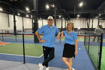 caption: Will and Denise Richards are the owners of Dill Dinkers, an indoor pickleball court chain.