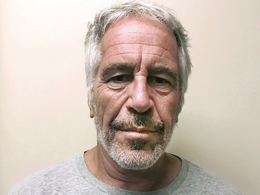 caption: Jeffrey Epstein, pictured in 2017, was  a client of Deutsche Bank from 2013 to 2018 — well after he was convicted as a sex offender.