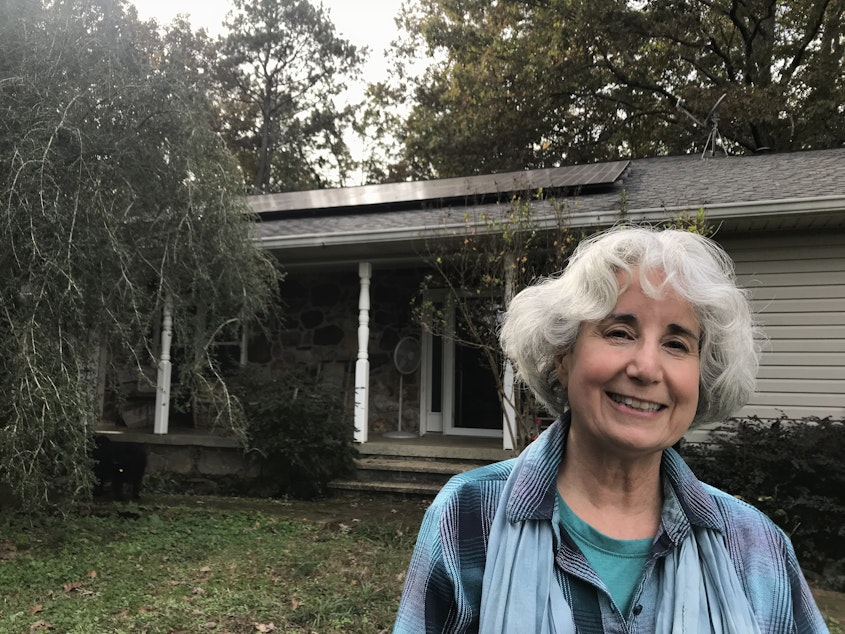 caption: T.K. Thorne says the $20 monthly solar fee she pays to Alabama Power will double the time it will take to pay off her rooftop solar system.