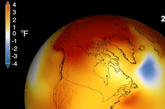 caption: Earth's long-term warming Kathryn Mersmanntrend can be seen in this visualization of NASA's global temperature record, compared to a baseline average from 1951 to 1980.