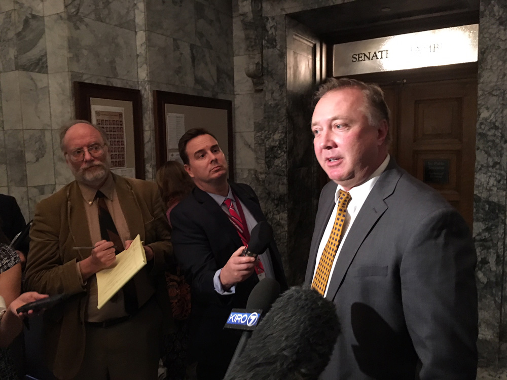 caption: State Senator Doug Ericksen was among the Republicans fighting to keep his seat after Tuesday's election.