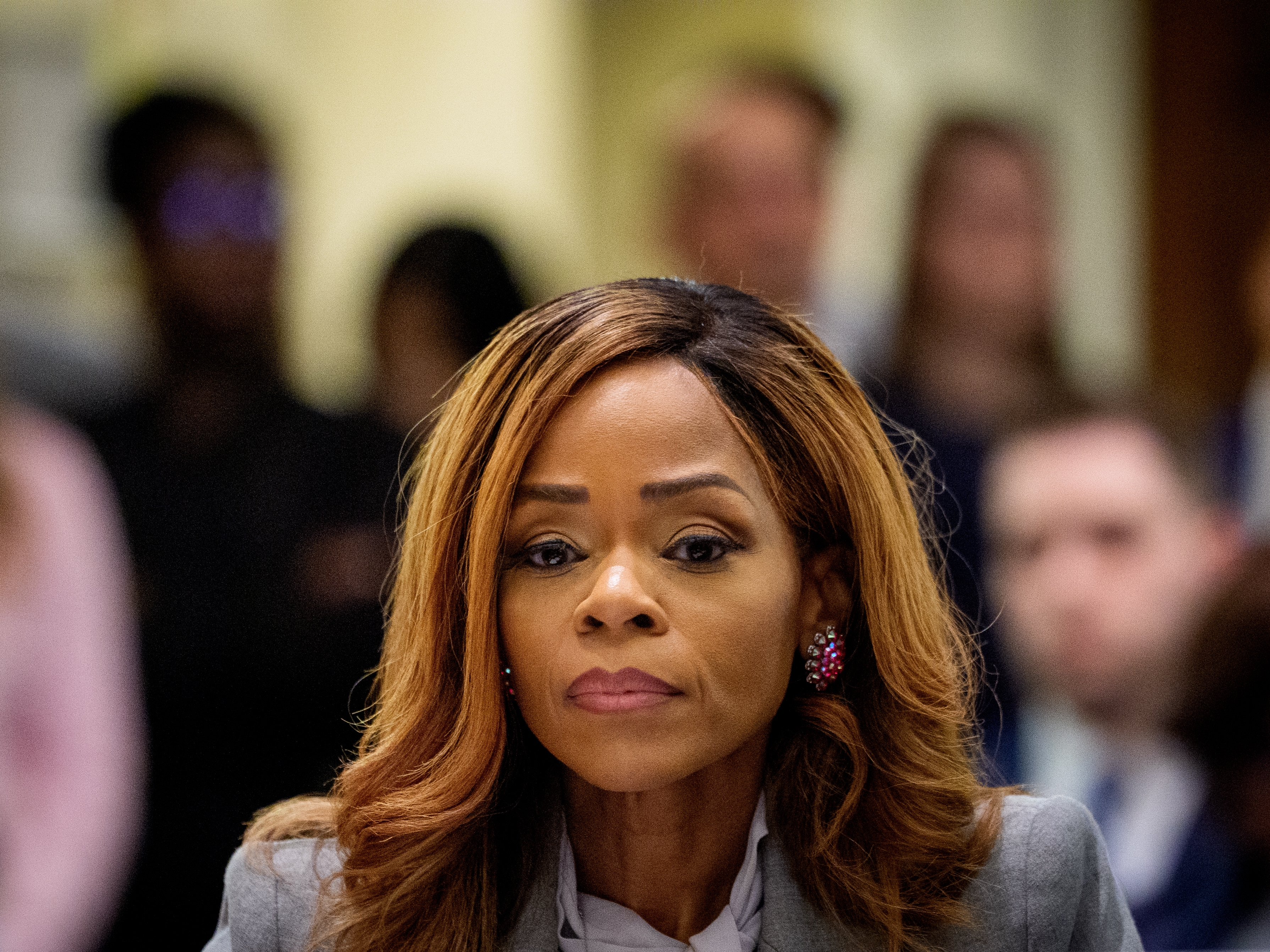 caption: U.S. Rep. Sheila Cherfilus-McCormick, D-Fla, appears for a hearing of the House Ethics Committee on Capitol Hill on March 26, 2026.