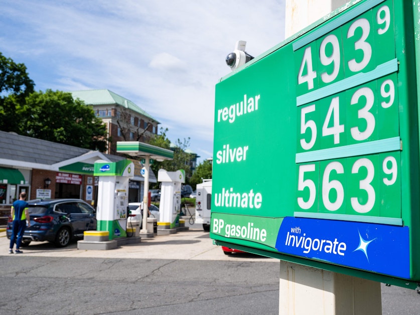 KUOW Gas prices fall below 5 per gallon in the first weekly drop