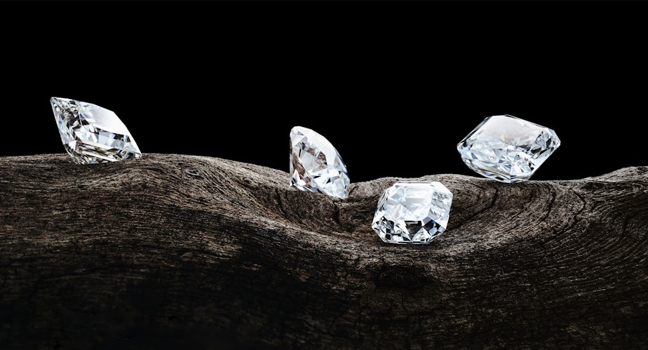 caption: Lab-created diamonds produced by Diamond Foundry