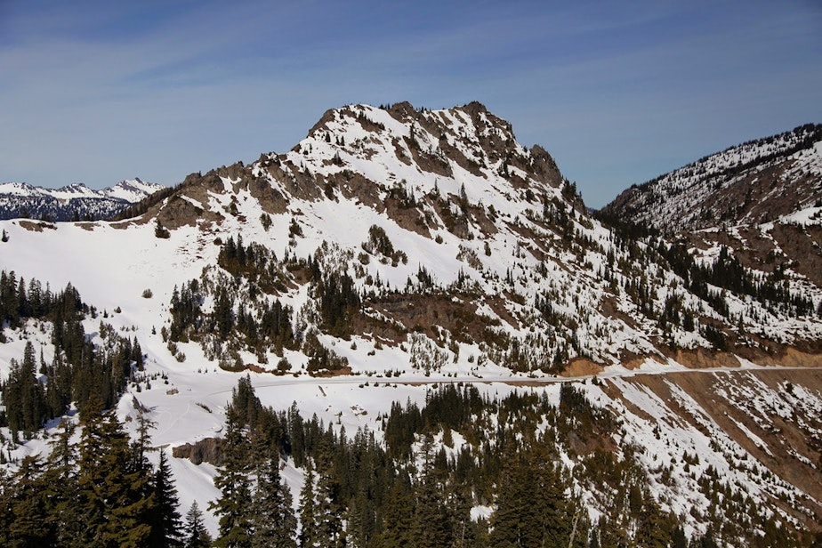 caption: About three feet of snow covered the summit of Chinook Pass in 2015. That was an exceptionally light snow year for Washington.