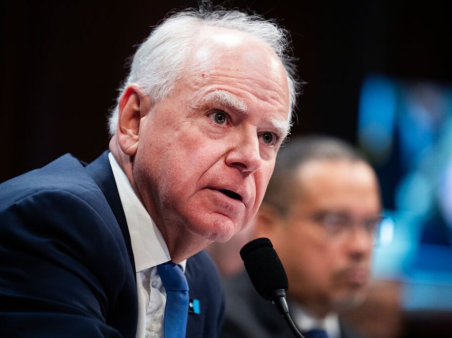 caption: Minnesota Gov. Tim Walz testifies during a House Oversight and Government Reform Committee hearing about fraud on Wednesday.