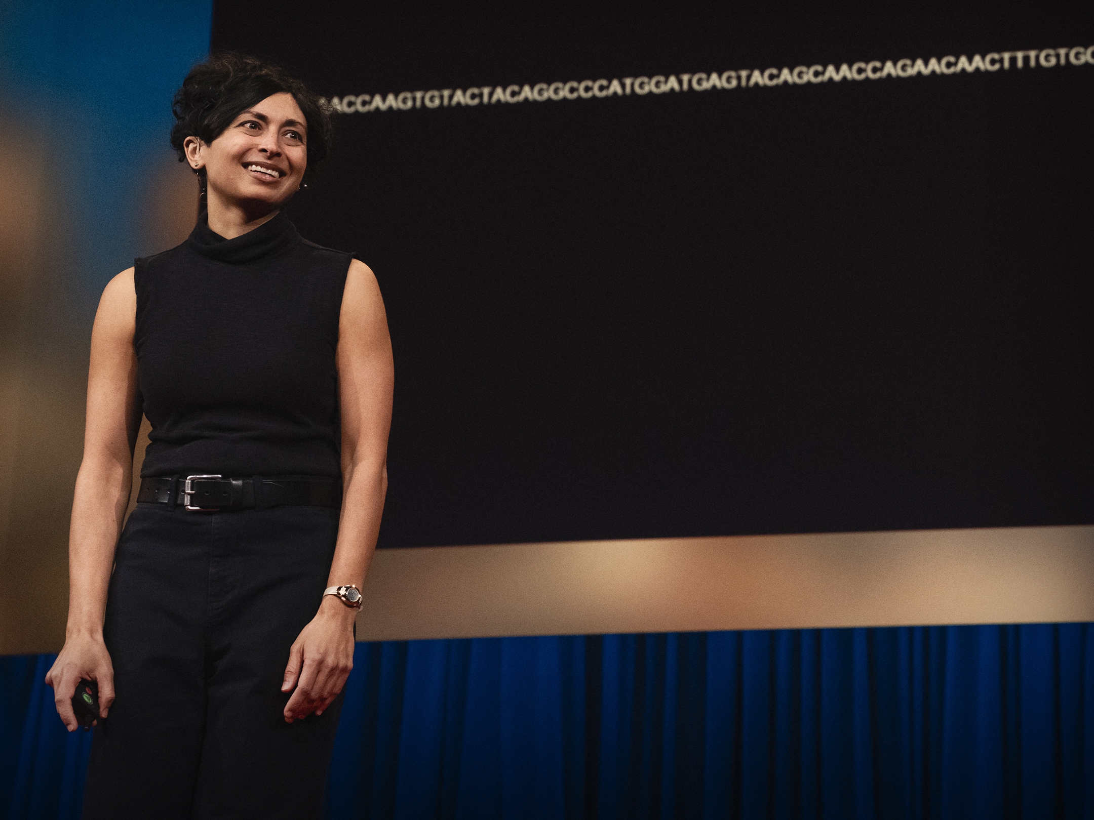 caption: Sonia Vallabh speaks at SESSION 7 at TED2024: The Brave and the Brilliant, on Wednesday, April 17, 2024. Vancouver, BC, Canada. Photo: Jasmina Tomic / TED