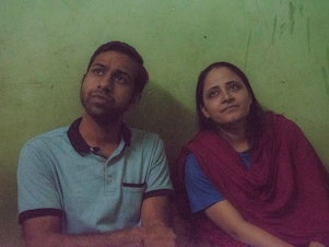 caption: Newlyweds Saumil and Zarina Shah stayed at a safe house in New Delhi run by the Love Commandos, a group that rescues interfaith and inter-caste couples from potential violence and helps them hide from their families.