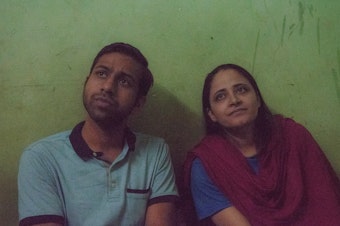 caption: Newlyweds Saumil and Zarina Shah stayed at a safe house in New Delhi run by the Love Commandos, a group that rescues interfaith and inter-caste couples from potential violence and helps them hide from their families.