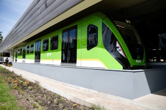caption: A view of the metro car during the inauguration event of Bogota's future metro system as a school of culture for public transport, on Aug. 10.