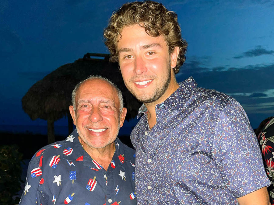 caption: Max García and his grandfather, Mario, in early July.