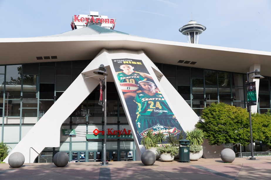 caption: KeyArena is the current home of the WBNA's Seattle Storm, and former home of the NBA's Seattle SuperSonics