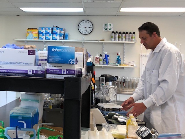 caption: Jarret Stopforth, a food scientist and one of the founders of Atomo, reengineered the compounds in regular coffee with his partner until he felt they had created a product that had the same color, aroma, flavor and mouthfeel.