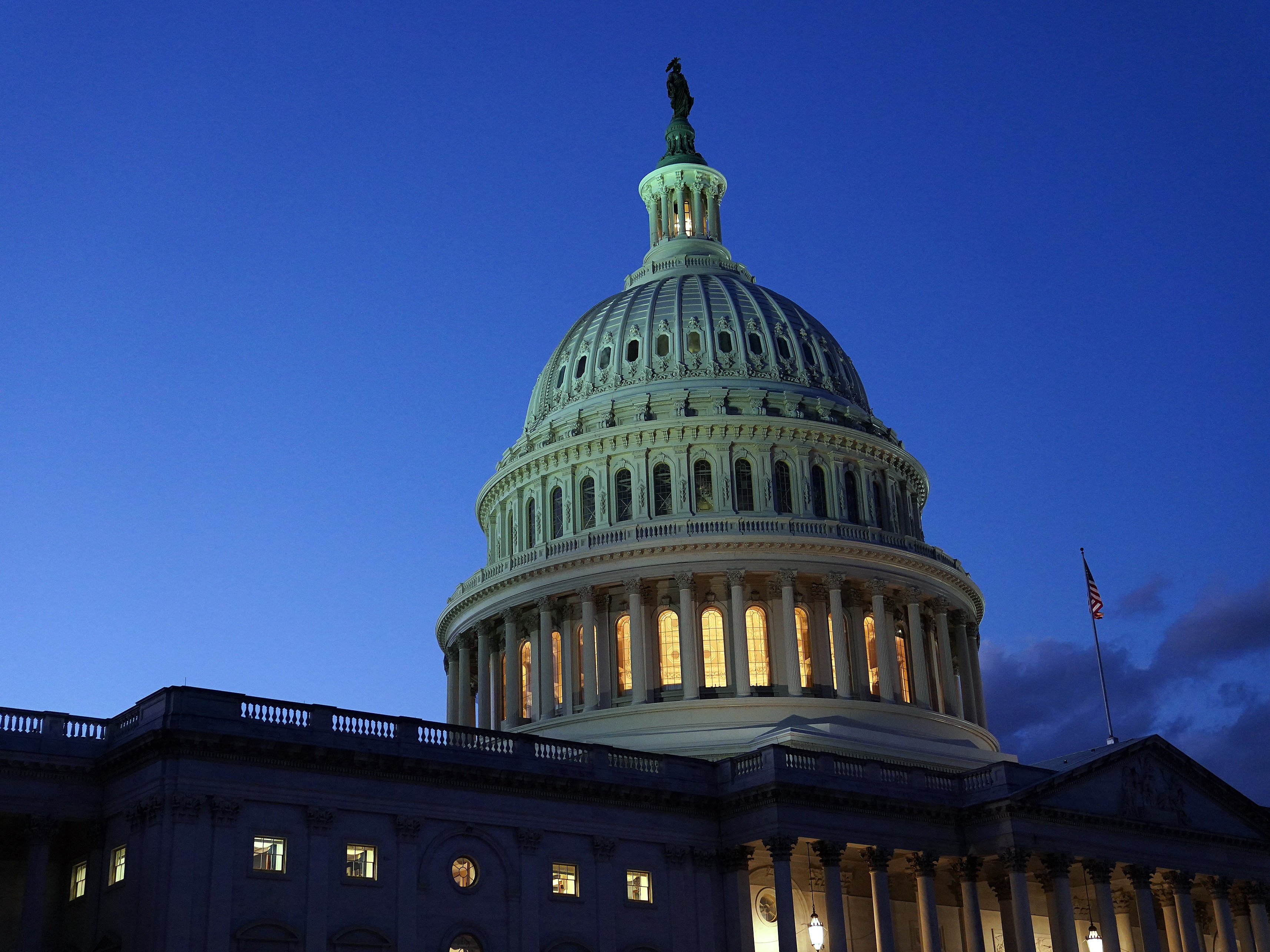 caption: The sun sets over the U.S. Capitol Building on Jan. 5, 2023 in Washington, D.C.