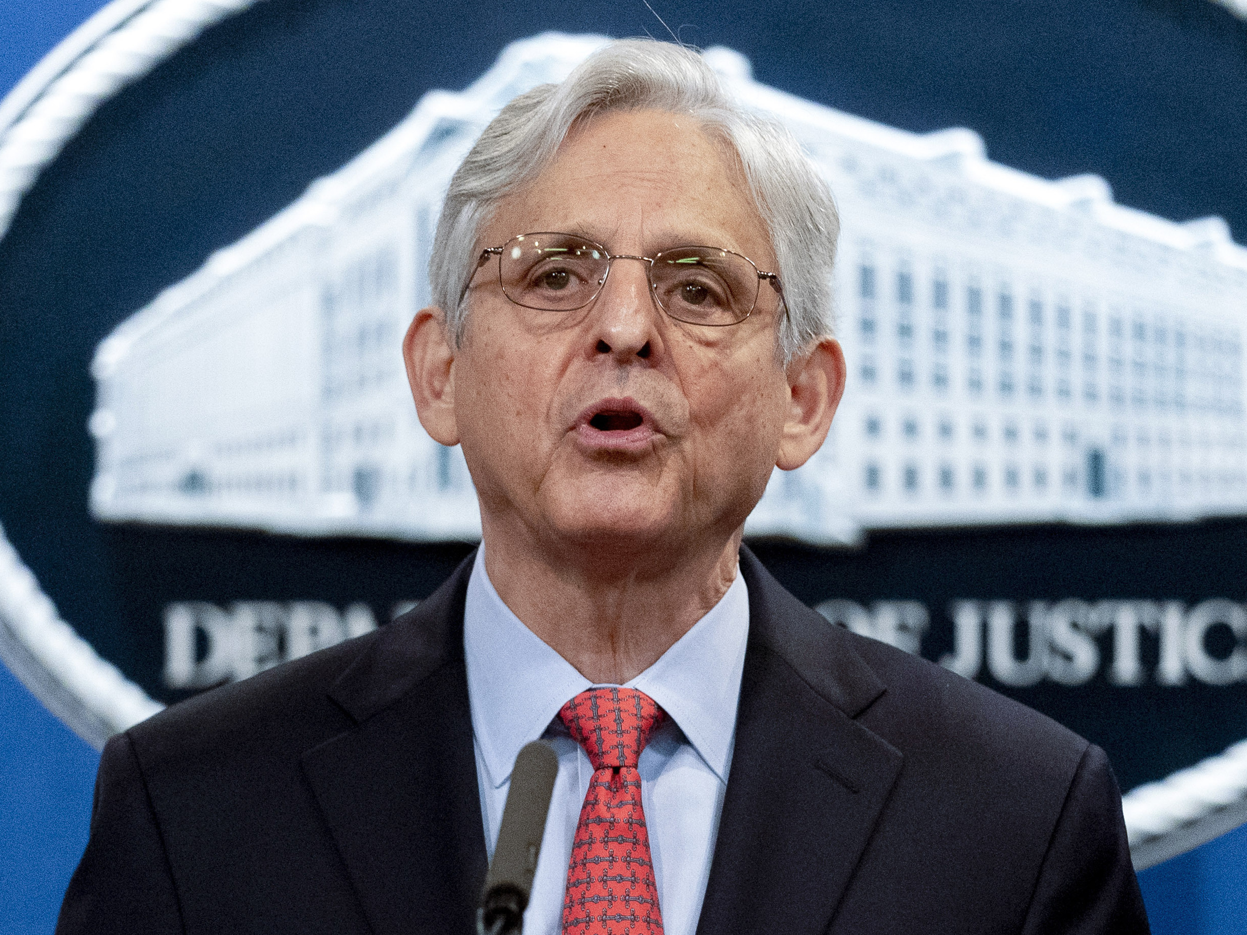 caption: In this Aug. 5, 2021, file photo, Attorney General Merrick Garland speaks at a news conference at the Department of Justice in Washington.