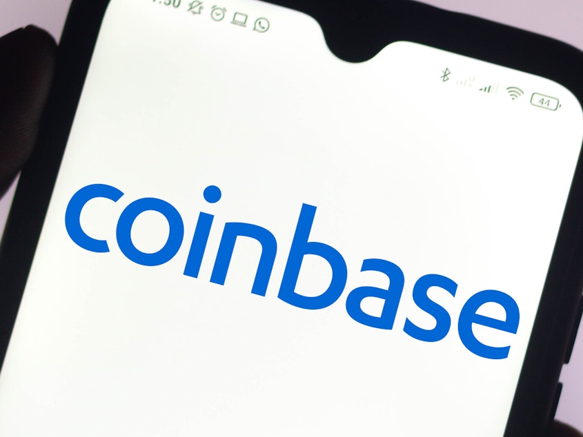 caption: Coinbase on Wednesday became the first major cryptocurrency company to be publicly traded on the Nasdaq.