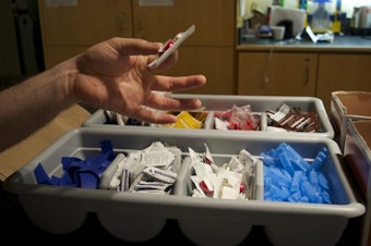 caption: Supervised injection sites, like Insite in Vancouver, Canada, provide drug users with clean needles and other supplies to help prevent the spread of disease.