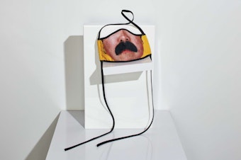 caption: Photographer Catherine Opie made this mask for Los Angeles Museum of Contemporary Art. "I wanted to make something with a bit of humor ... humor is needed in this moment," Opie says.