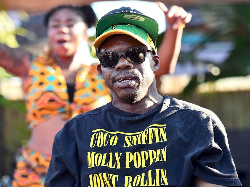 caption: Bushwick Bill, performing at Los Angeles State Historic Park on August 5, 2018. The rapper died June 9, 2019 following an earlier diagnosis of pancreatic cancer.