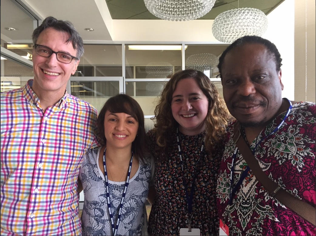 caption: L-R: Bill Radke, Monica Guzman, Rachel Lerman, Charles Mudede 