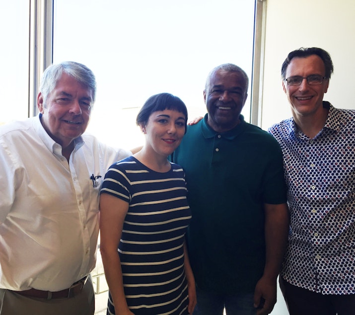 caption: L-R: Kirby Wilbur, Erica C. Barnett, Ron Sims, Bill Radke