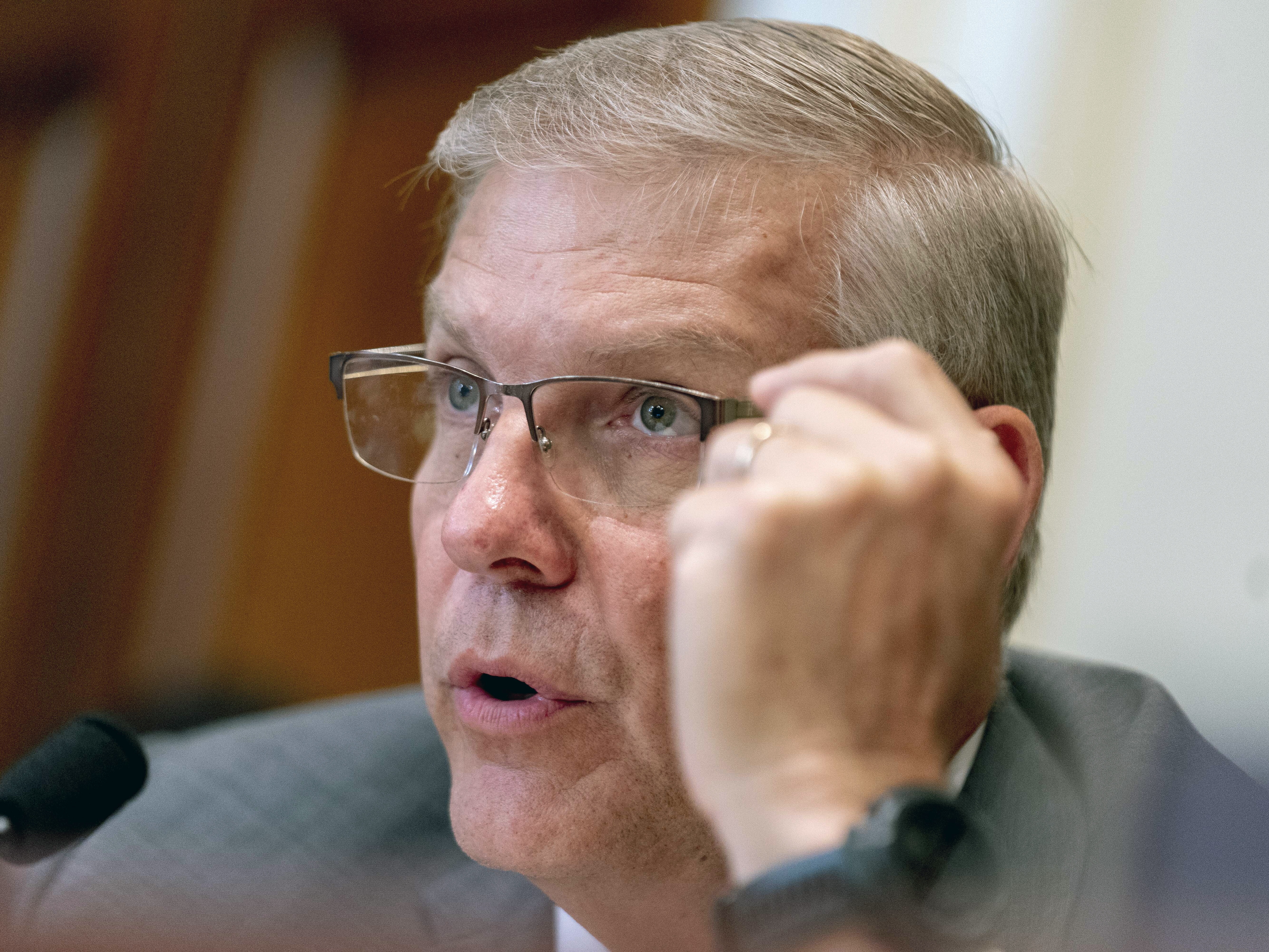 caption: Rep. Barry Loudermilk, R-Ga., is leading a congressional subcommittee reinvestigating the Jan. 6, 2021, attack on the U.S. Capitol. The Trump administration has promoted a distorted and whitewashed history of that day's events.