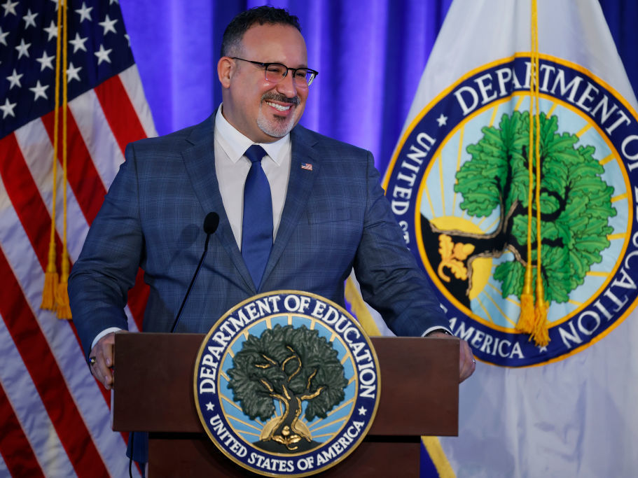 caption: Last month, Education Secretary Miguel Cardona announced that the pause on student loan repayments would be extended once again.