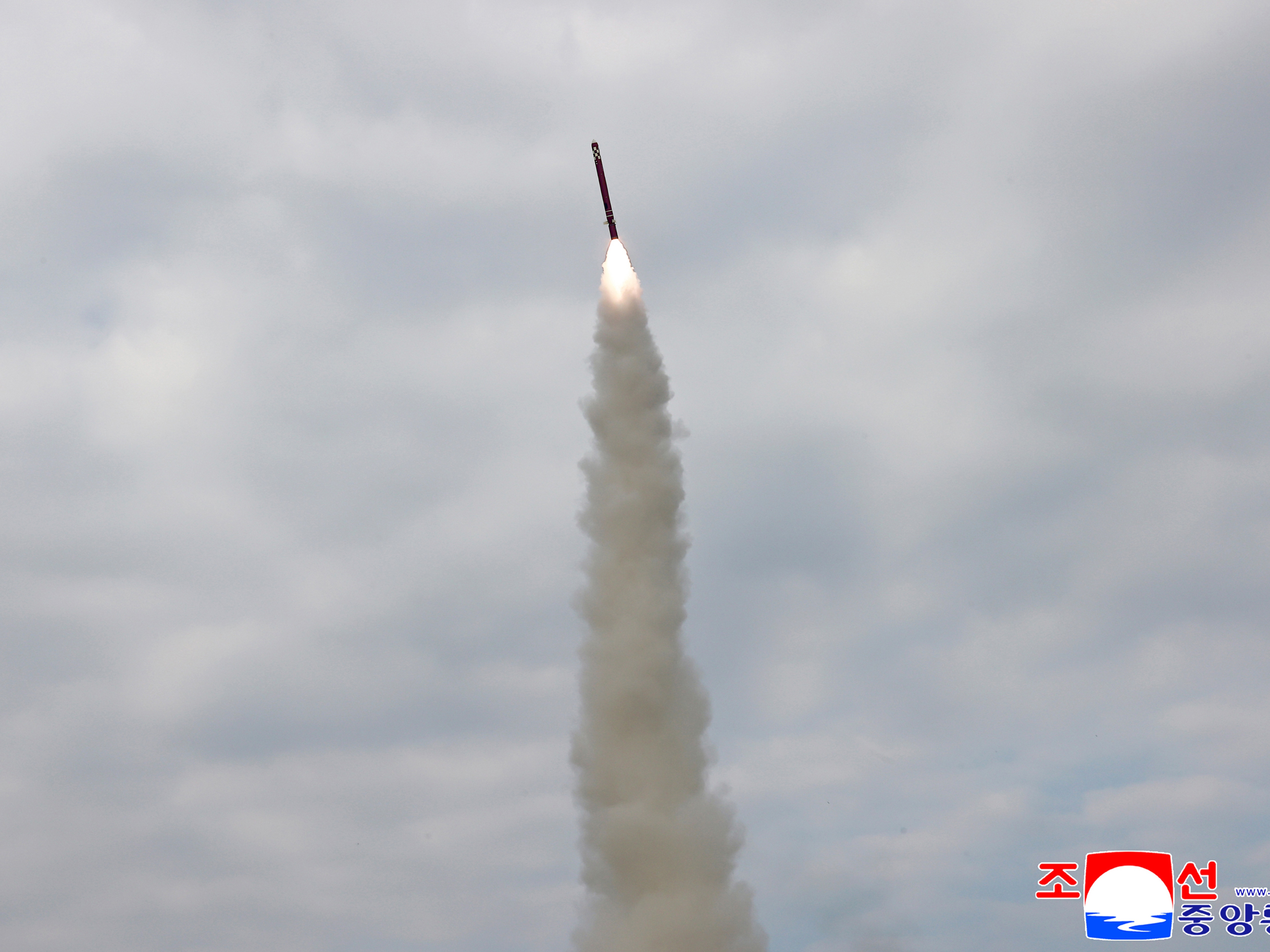 caption: This photo provided by North Korean government shows what it says a test of a sea-to-surface cruise missile at an undisclosed place in North Korea, Tuesday, Oct. 28, 2025. Independent journalists were not given access to cover the event depicted in this image distributed by the North Korean government. The content of this image is as provided and cannot be independently verified. Korean language watermark on image as provided by source reads: "KCNA" which is the abbreviation for Korean Central News Agency.