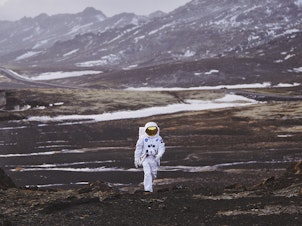 caption: Iceland is like Mars — "if Mars had hot tubs," according to a new ad campaign from Visit Iceland.