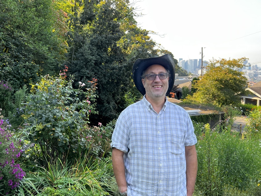 caption: Ben Streissguth, pictured next to the gardens.