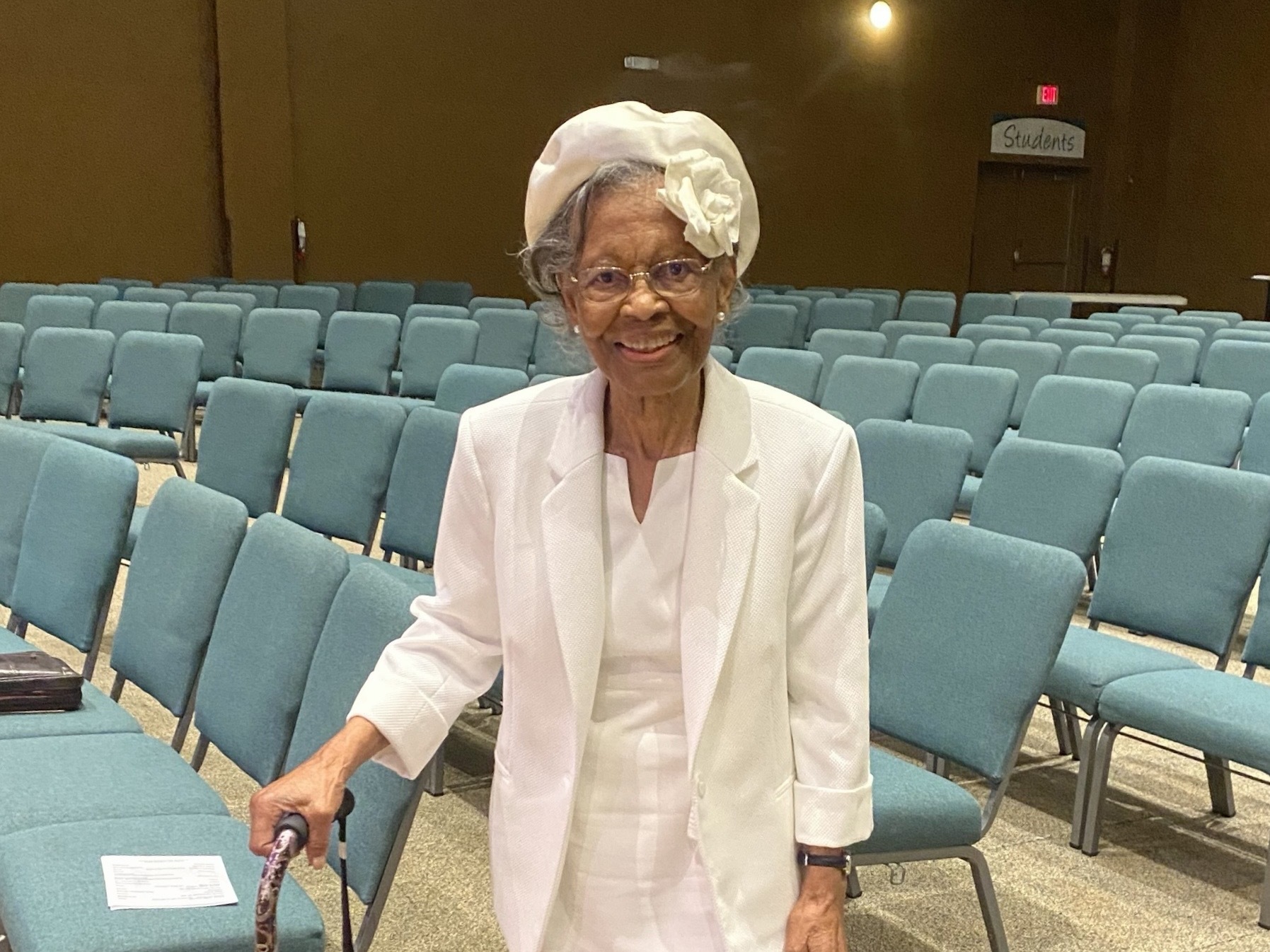 caption: Gladys West went from a one-room schoolhouse in rural Virginia to college and to working on planetary motions and modeling. "I really did like geometry," she said of her high school years. "I fell in love with that."