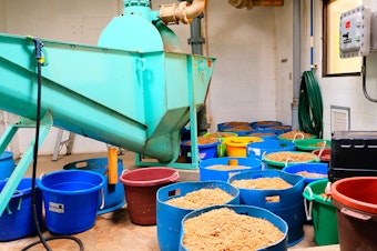 caption: The Wastewater Treatment Facility in Havre, Mont., collects the spent barley from a local brewery to feed the plant's bacteria at the right time in just the right dosage.