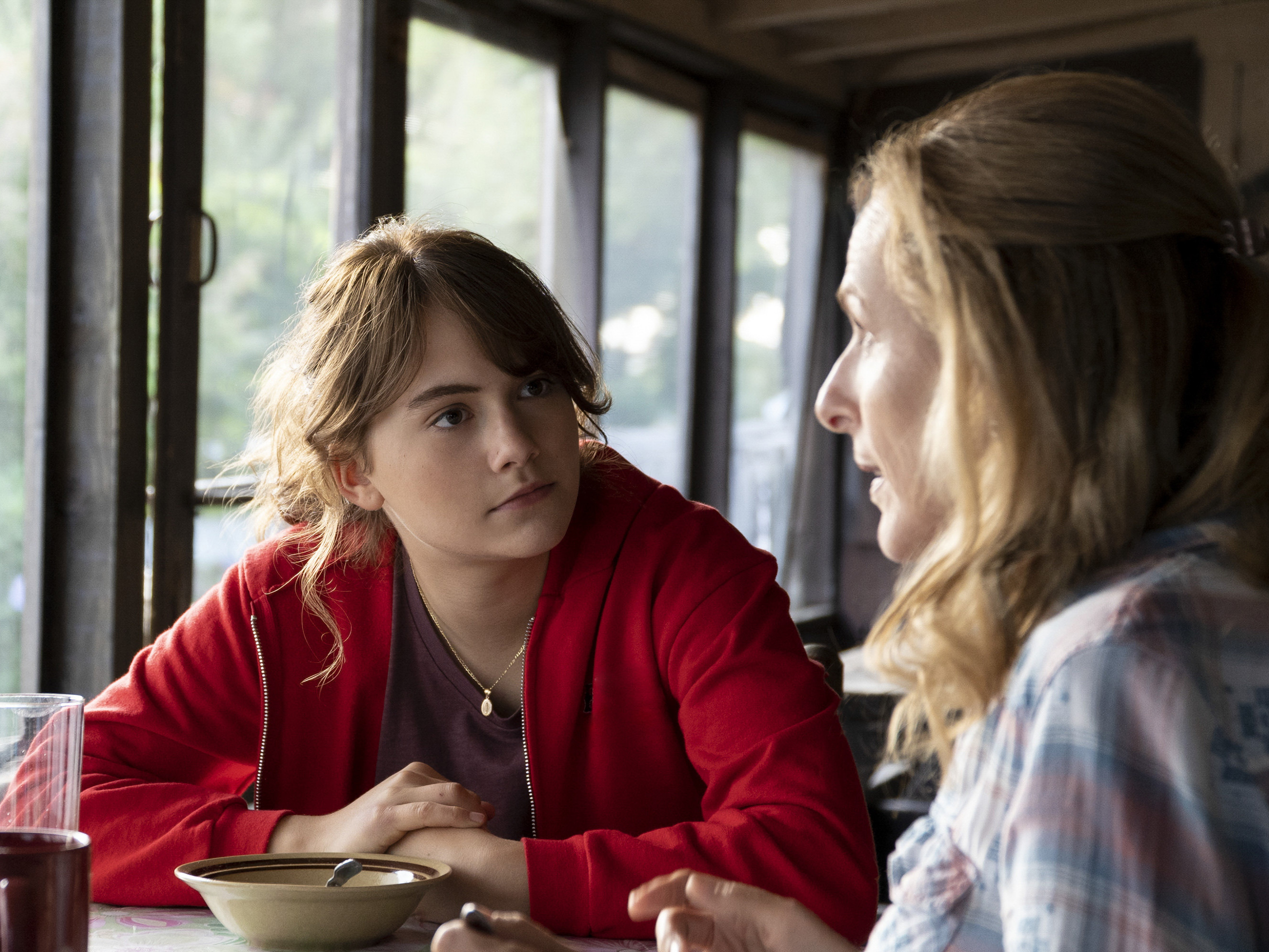 caption: Emilia Jones and Marlee Matlin play daughter and mother in the new film <em>CODA</em>.