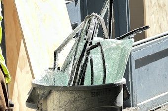 caption: The Wing Luke Museum in Seattle's Chinatown-International District was targeted by vandalism on the evening of Sept. 14, 2023. Windows along the museum were shattered. The incident has been called an "apparent hate crime." 