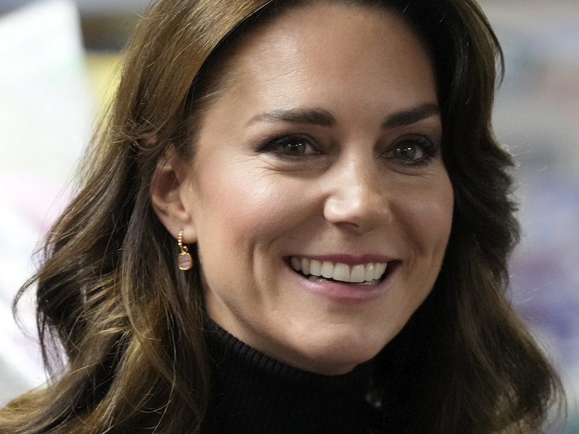 caption: Kate, Princess of Wales, is seen in north London on Nov. 24, 2023. The princess was diagnosed with cancer and is in the early stages of treatment, she said.