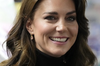 caption: Kate, Princess of Wales, is seen in north London on Nov. 24, 2023. The princess was diagnosed with cancer and is in the early stages of treatment, she said.