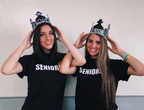 caption: Kaylee Nezwek (left) with Danielle Gilbert (right), ready for senior year at Marjory Stoneman Douglas High School.