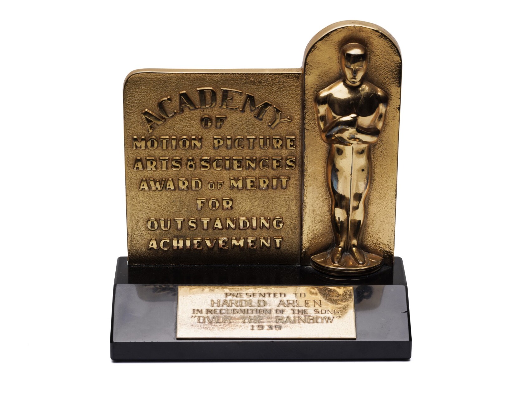 caption: Harold Arlen's Academy Award for the music for the song "Over the Rainbow" (1939). Gift of Rita Arlen.