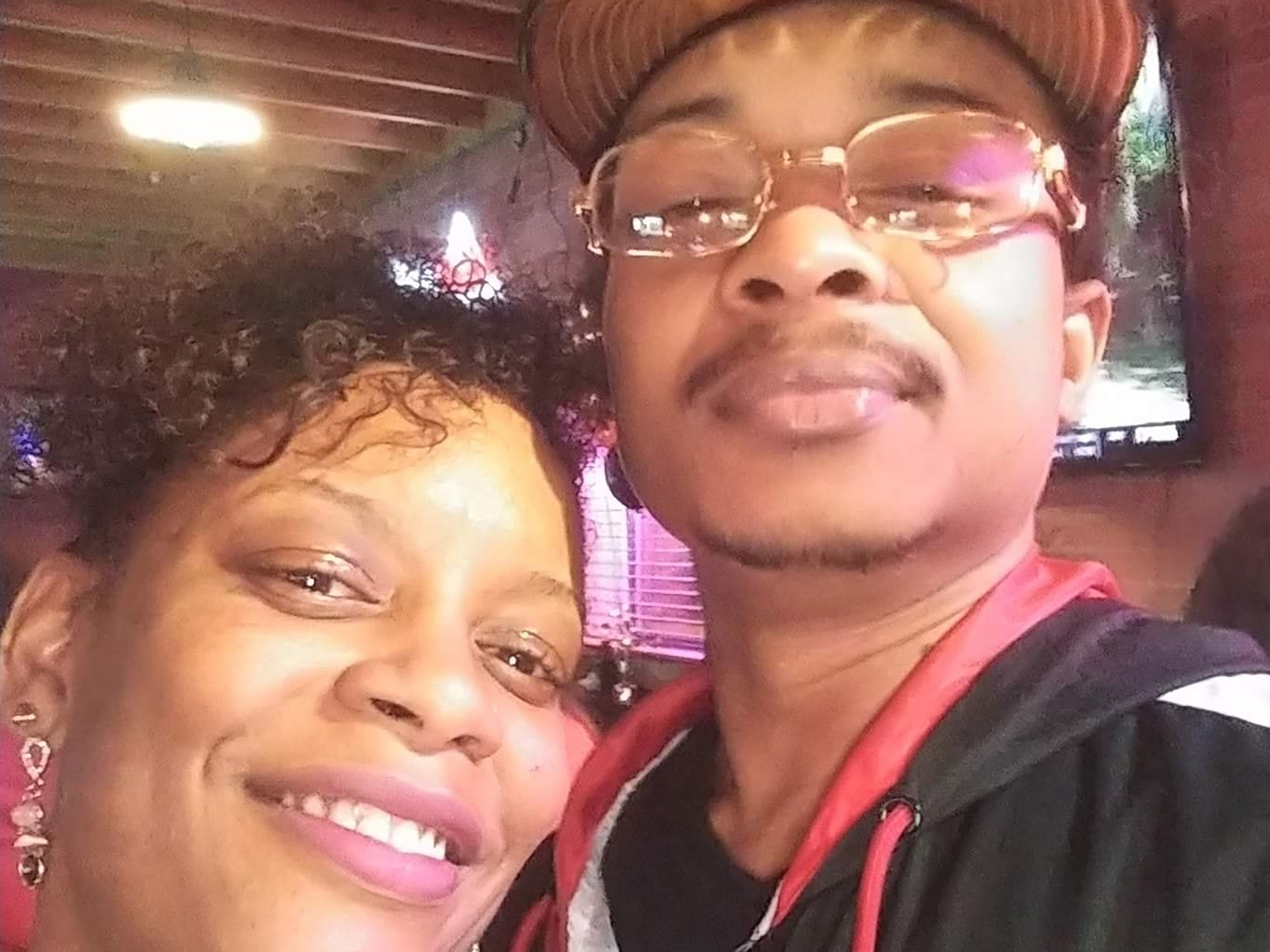 caption: In this September 2019 selfie photo taken in Evanston, Ill., Adria-Joi Watkins poses with her second cousin Jacob Blake. He is recovering from being shot multiple times by police in Kenosha, Wis., on Aug. 23.