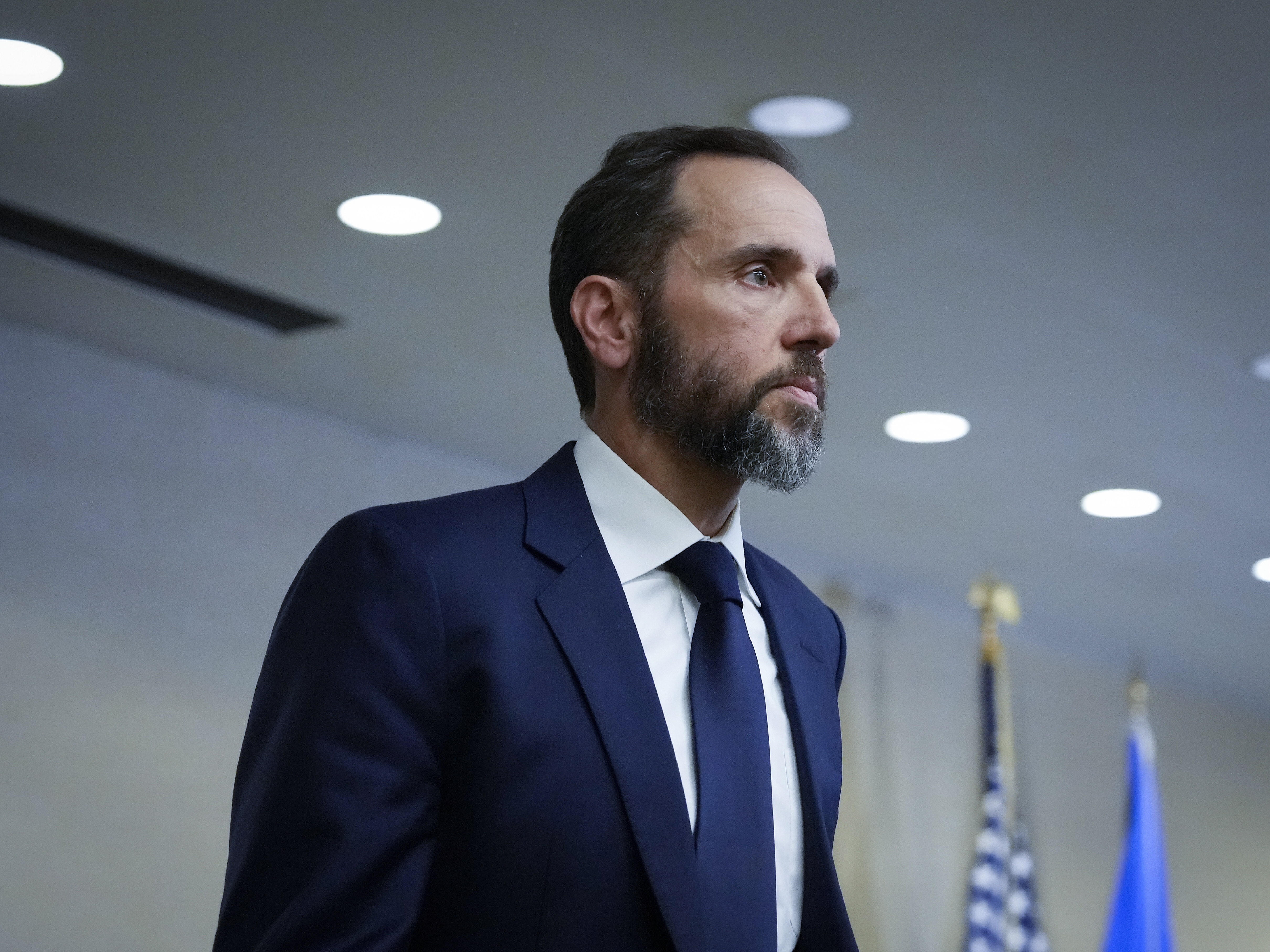 caption: Special Counsel Jack Smith, seen here in August 2023, defended his work to House members Wednesday.