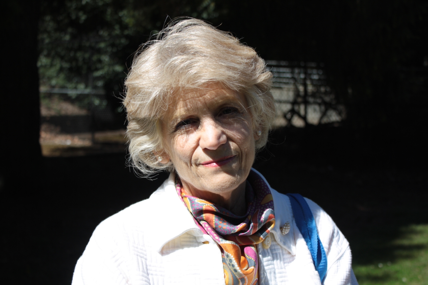 caption: Alyne Fortgang of Friends of Woodland Park Zoo Elephants, didn't sleep well Wednesday night.