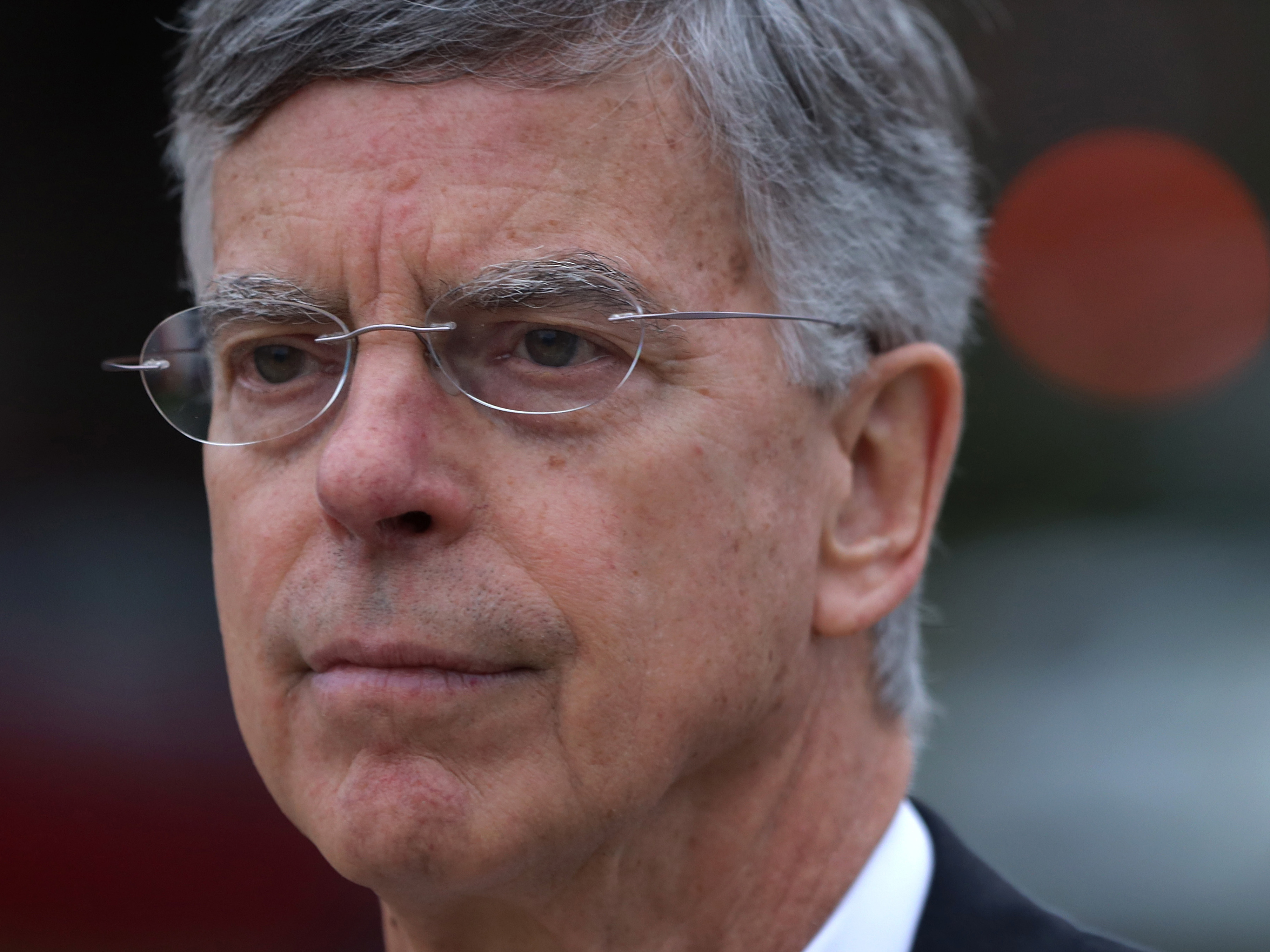 caption: William Taylor, the acting U.S. ambassador to Ukraine, arrives on Tuesday at a closed session before the House Intelligence, Foreign Affairs and Oversight committees at the U.S. Capitol.