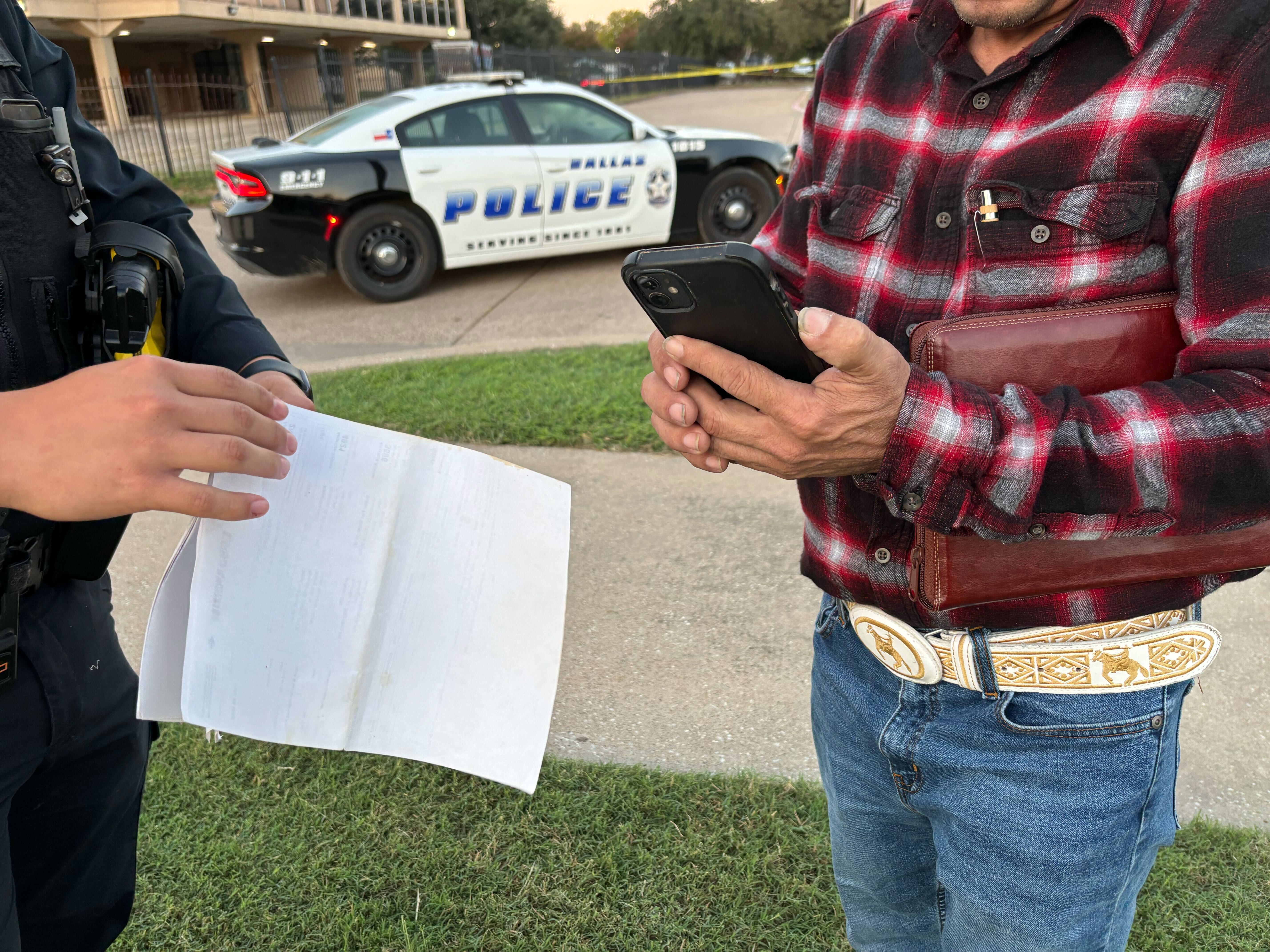 caption: The U.S. Immigration and Customs Enforcement  (ICE) Dallas field office is still an active crime scene, according to authorities. But people with mandatory ICE check-ins still showed up to their scheduled appointments, only to be turned away.