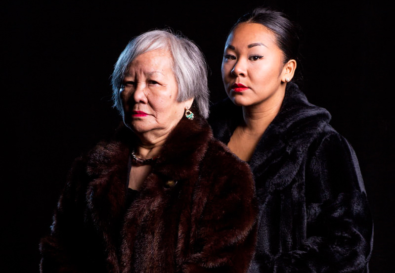 caption: Sara Porkalob, right, and her grandmother, the inspiration for Porkalob's one-woman show Dragon Lady